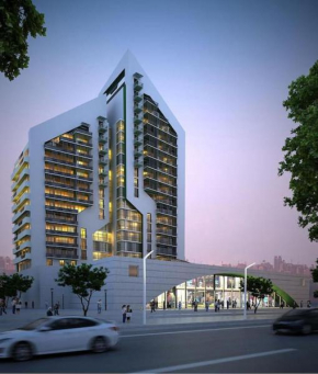 One bedroom, beautiful building in city center with balcony